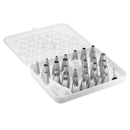 Zestaw 36 szt. stalowych tylek cukierniczych + 2 adaptery 62932 Thermohauser