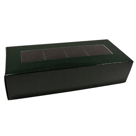 1 szt. Zielone pudełko na praliny - dł. 170 x szer. 70 x wys. 40 mm - dekoracyjne opakowanie z okienkiem