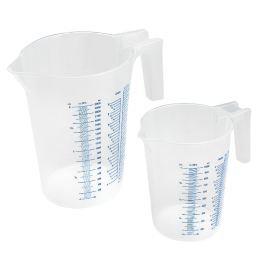 poj. 500 ml Dzbanek pomiarowy do płynów - miarka z niebieską skalą i otwartym uchwytem - nr. kat. 48152 Thermohauser