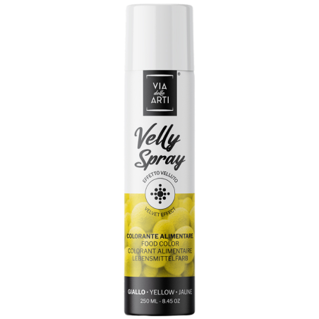 op. 250 ml Żółty zamsz spożywczy w sprayu - strukturalny barwnik do dekoracji cukierniczych - Barima Artisanal
