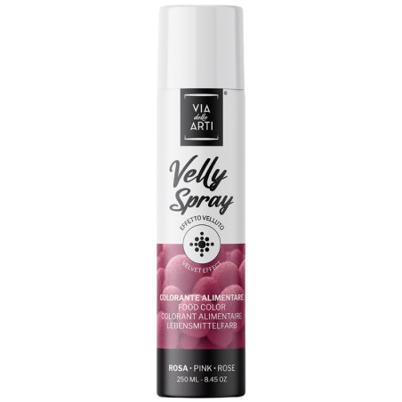 op. 250 ml Różowy zamsz spożywczy w sprayu - strukturalny barwnik do dekoracji cukierniczych - Barima Artisanal
