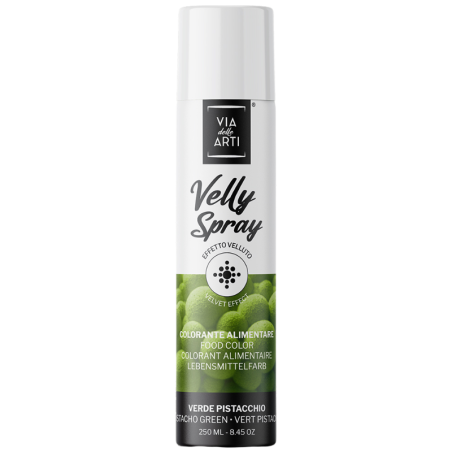 op. 250 ml Jasnozielony zamsz spożywczy w sprayu - strukturalny barwnik do dekoracji cukierniczych - Barima Artisanal