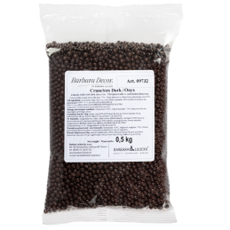 op. 0.5 kg CRUNCHIES DARK ONYX 09732 BARBARA DECOR chrupiące kuleczki ryżowe w ciemnej czekoladzie - śr. 4 mm