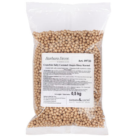 op. 0.5 kg Jaspis 09733 Barbara Decor - Crunchies Salty Caramel - chrupiące kuleczki ryżowe w polewie karmelowej - śr. 4 mm