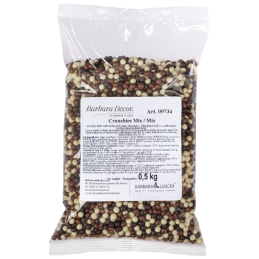 op. 0.5 kg Crunchies Mix - 09734 Barbara Decor - chrupiące kuleczki ryżowe w polewie czekoladowej - śr. 4 mm