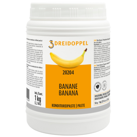 1 kg PASTA BANAN 202 DREIDOPPEL pasta smakowa do lodów i wyrobów cukierniczych