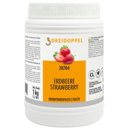 1 kg PASTA TRUSKAWKA 20704 DREIDOPPEL pasta smakowa do lodów i wyrobów cukierniczych