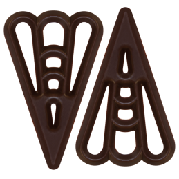 op. 500 szt. Ażurki Trójkąt - 336402 Barbara Decor - dekoracja z czekolady deserowej - dł. 58 mm