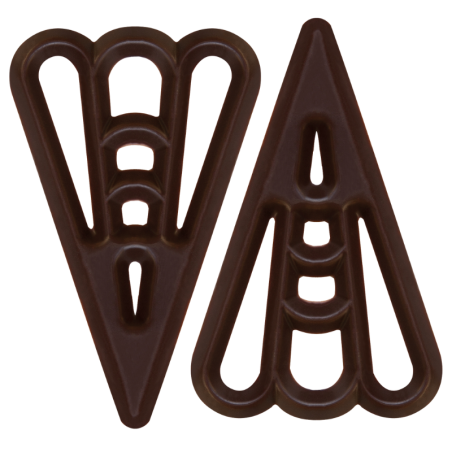 op. 500 szt. Ażurki Trójkąt - 336402 Barbara Decor - dekoracja z czekolady deserowej - dł. 58 mm