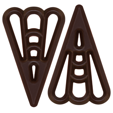 op. 500 szt. Ażurki Trójkąt - 336402 Barbara Decor - dekoracja z czekolady deserowej - dł. 58 mm