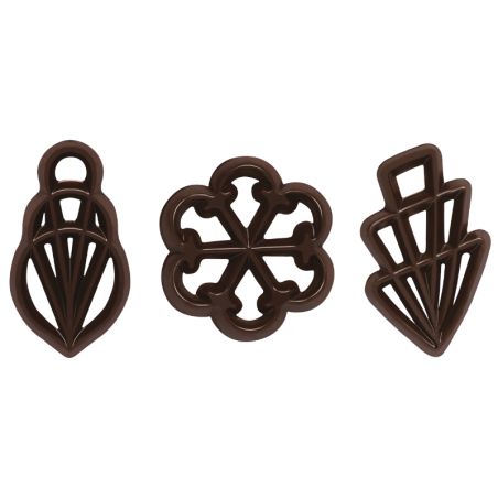 300 szt. Ażurki MELA z ciemnej czekolady 33122 Barbara Decor