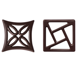 245 szt. AŻURKI HARMONIA 33104 BARBARA DECOR dekoracja z ciemnej czekolady dł. 38 i 40 mm