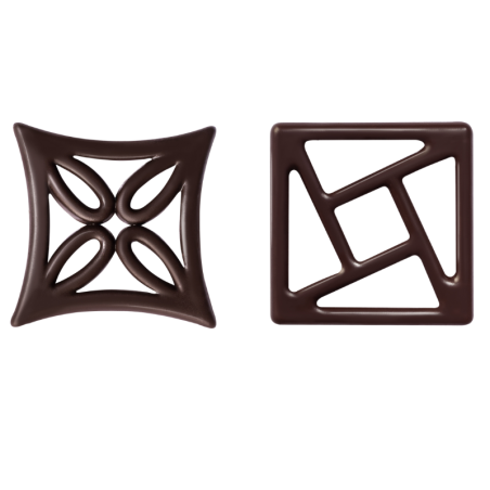 245 szt. AŻURKI HARMONIA 33104 BARBARA DECOR dekoracja z ciemnej czekolady dł. 38 i 40 mm