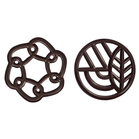 260 szt. AŻURKI INSPIRACJA 33102 BARBARA DECOR dekoracja z ciemnej czekolady dł. 40 mm