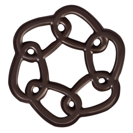 260 szt. AŻURKI INSPIRACJA 33102 BARBARA DECOR dekoracja z ciemnej czekolady dł. 40 mm