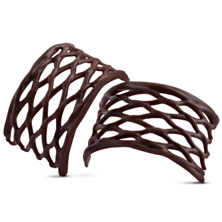 135 szt. AŻURKI GRILLAGE 31457 BARBARA DECOR ażurowa dekoracja z ciemnej czekolady 30 x 45 mm