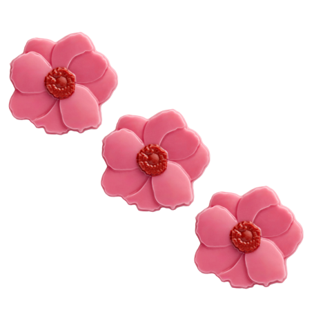 op. 210 szt. Kwiat Magnolii Różowy - 33405 Barbara Decor - dekoracja z białej czekolady - wym. 30 x 34 mm