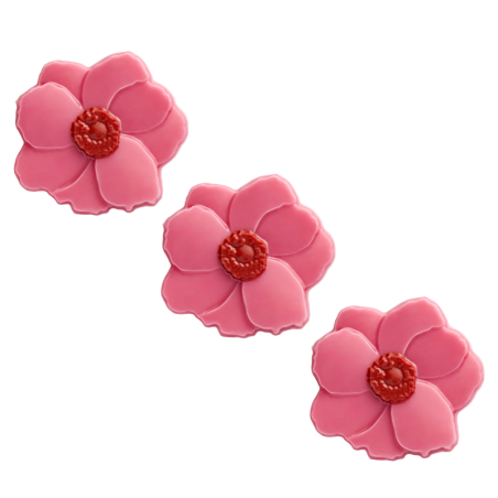 op. 210 szt. Kwiat Magnolii Różowy - 33405 Barbara Decor - dekoracja z białej czekolady - wym. 30 x 34 mm