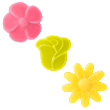 216 szt. KWIATKI KOLOROWE 33996 BARBARA DECOR dekoracja z białej czekolady 15 x 20 mm