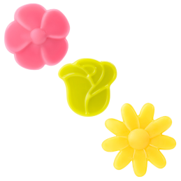 216 szt. KWIATKI KOLOROWE 33996 BARBARA DECOR dekoracja z białej czekolady 15 x 20 mm