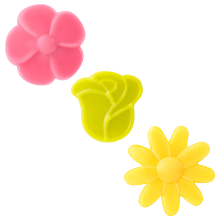 216 szt. KWIATKI KOLOROWE 33996 BARBARA DECOR dekoracja z białej czekolady 15 x 20 mm