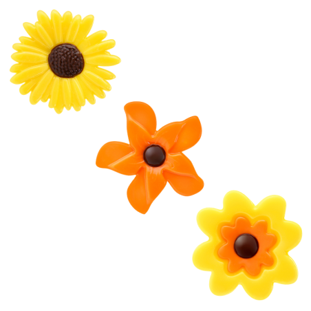 252 szt. WIOSENNE KWIATY 33994 BARBARA DECOR dekoracja z białej czekolady 30 x 35 mm