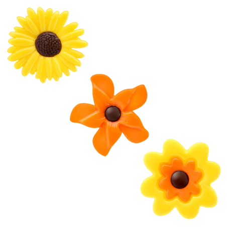 252 szt. WIOSENNE KWIATY 33994 BARBARA DECOR dekoracja z białej czekolady 30 x 35 mm