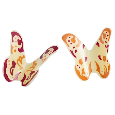 op. 108 szt. Motyle - 33408 Barbara Decor - trójwymiarowa dekoracja z białej czekolady - dł. 35 mm