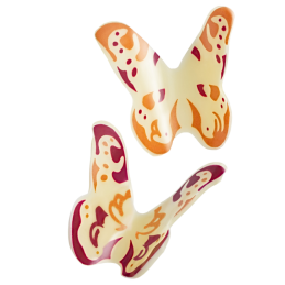 op. 108 szt. Motyle - 33408 Barbara Decor - trójwymiarowa dekoracja z białej czekolady - dł. 35 mm