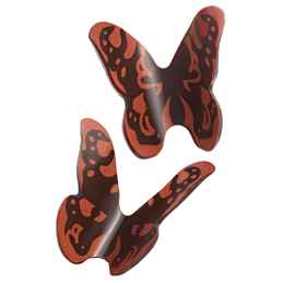 op. 108 szt. Motyle pomarańczowe - 33409 Barbara Decor - trójwymiarowa dekoracja z ciemnej czekolady - dł. 35 mm