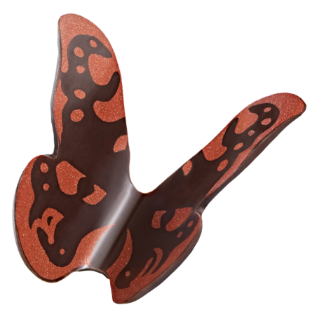 op. 108 szt. Motyle pomarańczowe - 33409 Barbara Decor - trójwymiarowa dekoracja z ciemnej czekolady - dł. 35 mm