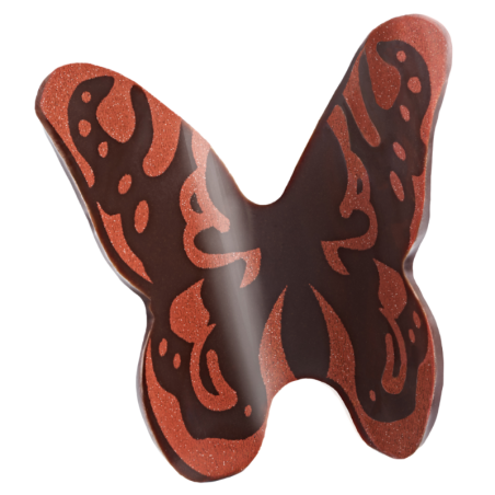 op. 108 szt. Motyle pomarańczowe - 33409 Barbara Decor - trójwymiarowa dekoracja z ciemnej czekolady - dł. 35 mm