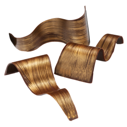 op. 42 szt. Złota Fala - dł. 62 mm - ręcznie malowana dekoracja z ciemnej czekolady - nr. kat. 33202 Barbara Decor