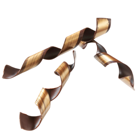 15 szt. ZŁOTA SPIRALA dekoracja z czekolady deserowej dł. 200 mm 33237 Barbara Decor