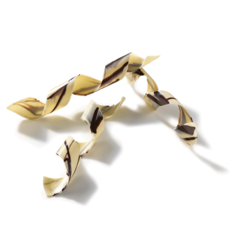 15 szt. SPIRALA Z WZOREM dekoracja z białej czekolady dł. 200 mm 33236 Barbara Decor