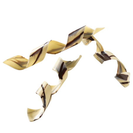 15 szt. SPIRALA Z WZOREM dekoracja z białej czekolady dł. 200 mm 33236 Barbara Decor