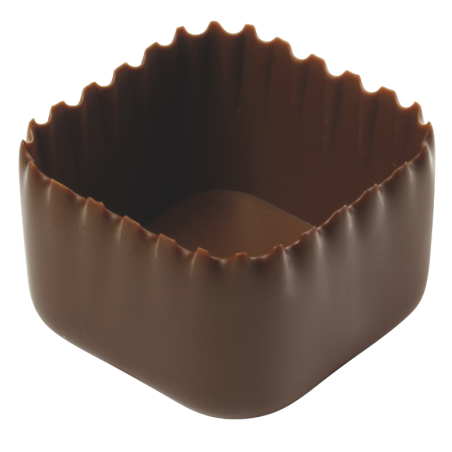 150 szt. FOREMKA KORONA 3391 BARBARA DECOR kwadratowa foremka z ciemnej czekolady 25 x 21 mm