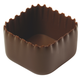 150 szt. FOREMKA KORONA 3391 BARBARA DECOR kwadratowa foremka z ciemnej czekolady 25 x 21 mm