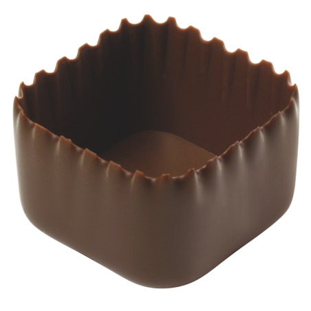 150 szt. FOREMKA KORONA 3391 BARBARA DECOR kwadratowa foremka z ciemnej czekolady 25 x 21 mm