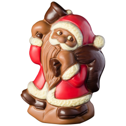 op. 40 g - Święty Mikołaj z dzwonkiem - dekoracyjna figurka czekoladowa - świąteczny prezent w folii celofanowej