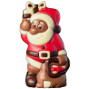 op. 75 g - Święty Mikołaj z workiem prezentów - dekoracyjna figurka czekoladowa - świąteczny prezent w folii celofanowej