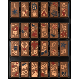 op. 200 g - Kalendarz Adwentowy z mlecznej czekolady - świąteczny prezent w dekoracyjnym pudełku