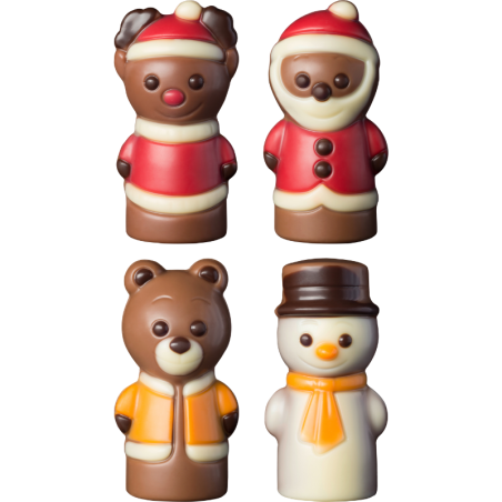 op. 40 g - Świąteczny zestaw mini figurek z mlecznej czekolady - prezent w dekoracyjnym pudełku
