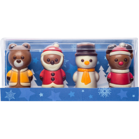 op. 40 g - Świąteczny zestaw mini figurek z mlecznej czekolady - prezent w dekoracyjnym pudełku