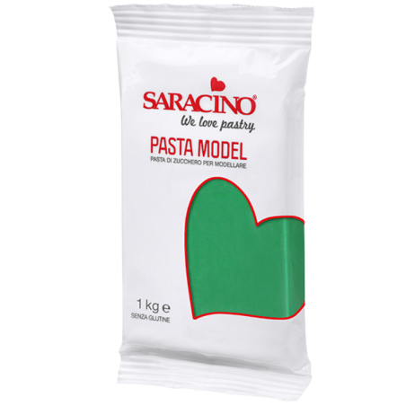 op. 1 kg Zielona masa cukrowa do modelowania - Modelling Paste Saracino - mocna i elastyczna