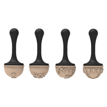 Semisfera 01 & Choco Stamp B - Silikomart - świąteczny zestaw do dekorowania pralin - forma z Tritanu + stemple silikonowe