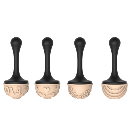 Semisfera 01 & Choco Stamp C - Silikomart - walentynkowy zestaw do dekorowania pralin - forma z Tritanu + stemple silikonowe