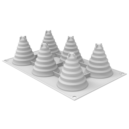 Sapin Magique Silikomart - choinka - forma silikonowa do monoporcji i deserów - śr. 67 x wys. 74 mm / poj. 85 ml x 6 porcji