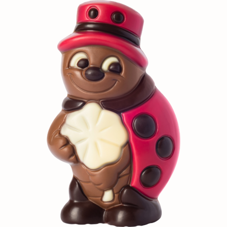 op. 60 g - Biedronka w kapeluszu - dekoracyjna figurka czekoladowa - prezent w folii celofanowej