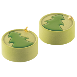 Mini Hiver Silikomart - choinka - forma silikonowa do cylindrycznych monoporcji - śr. 70 x wys. 30 mm / poj. 108 ml x 6 porcji